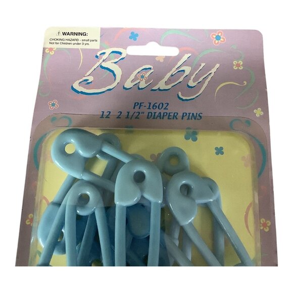 Baby Diaper Pins 2.5 Inch PF-1602 Blue 3 Packs 12 Pins Each By MTC - Picture 3 of 7